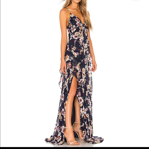 nicolas tie front maxi dress